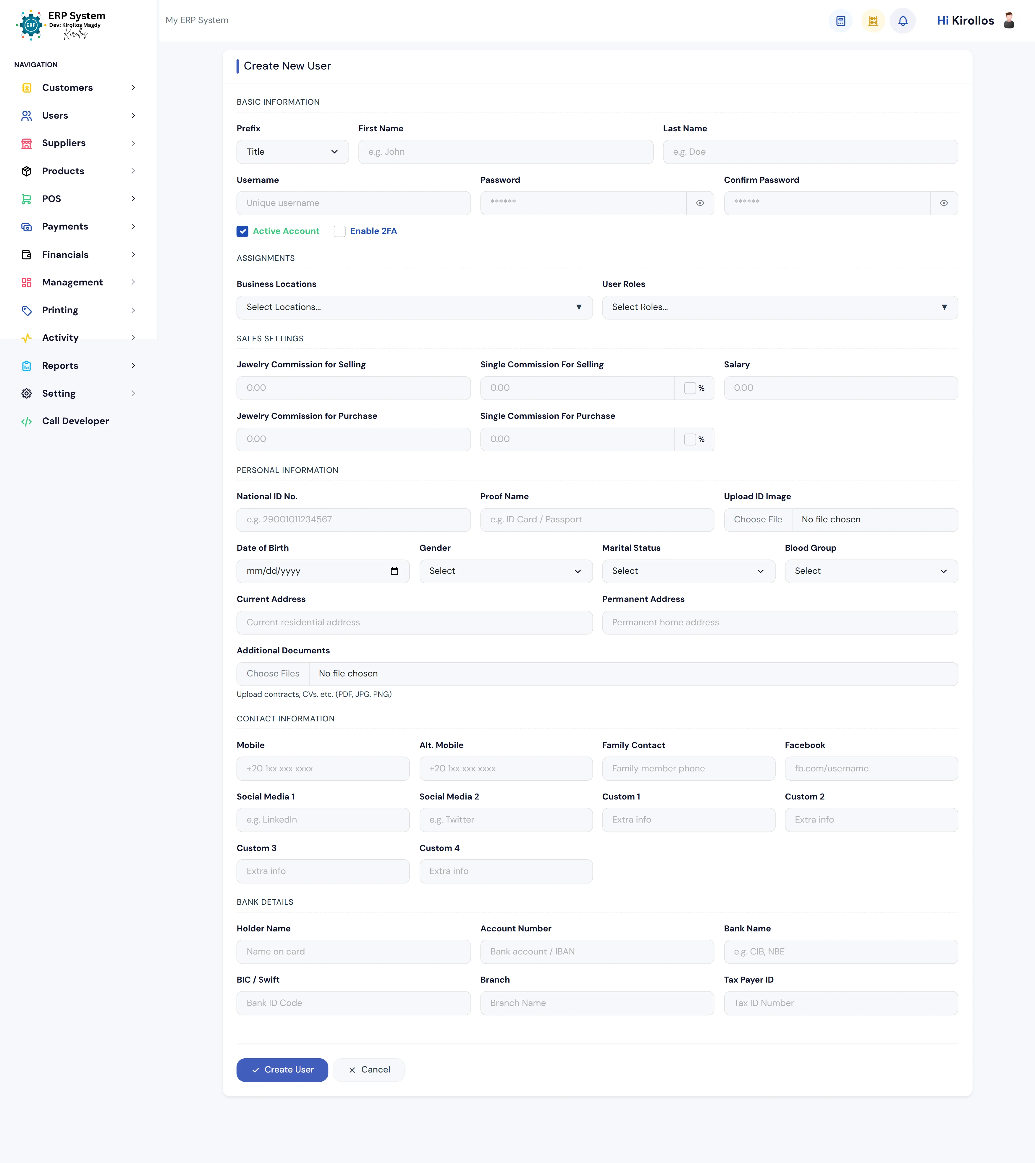Create New User